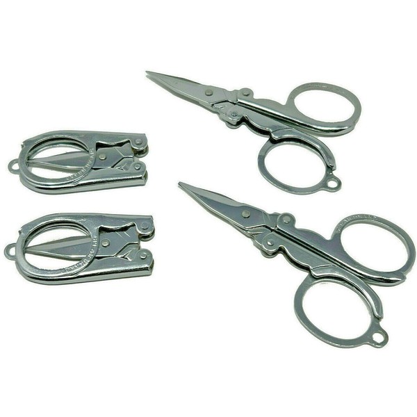 Spear 4-Pack Portable Folding Scissors - 3.5" - Metal Sharp