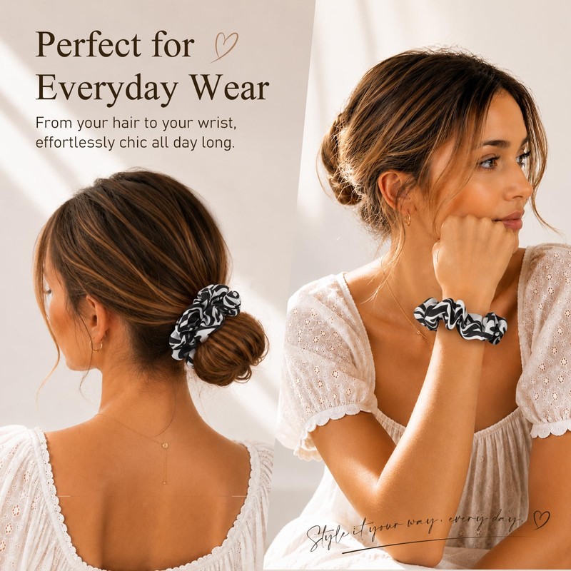 12 Pcs Satin Scrunchies for Women, No‑Damage Frizz‑Free Hair Ties