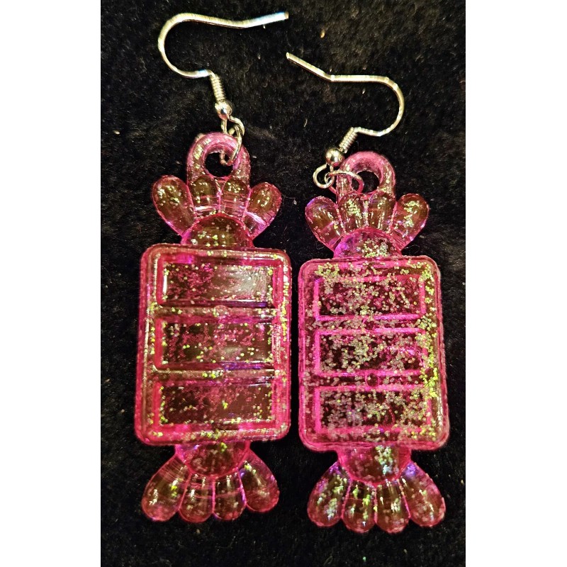 HARD ROCK CANDY GLITTER EARRINGS SWEET LOLLIPOP HANDMADE CHOOSE 1