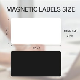 OQUYDEA 100-Pack Dry Erase Magnetic Labels - Waterproof, Eco-Friendly, Reusable Name Tags for Classroom, Office, Cabinet, Whiteboard, Fridge & More (White, 2x4 inches)…