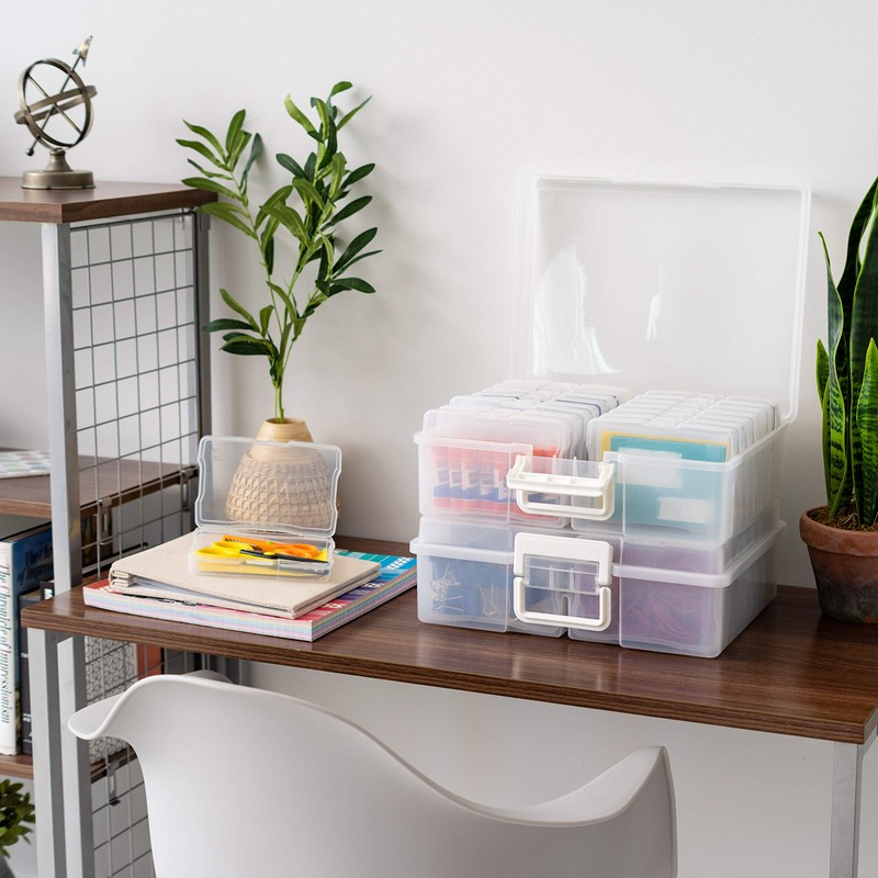 IRIS USA 4" x 6" Photo Storage Box Craft Keeper,