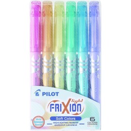 Pilot FriXion Light, Marcatextos borrables, estuche de 6 piezas colores pastel, 19142