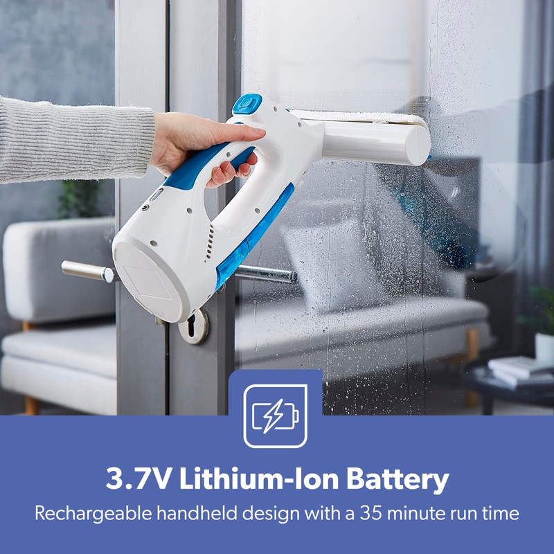 GEEPAS Cordless Window Vacuum - Portable 3-in-1 Window Vacuum -