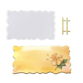 Silicone Tray Mold for Resin, 16 x 10 Inch, XXL Silicone Tray Mold with Handles, Resin Molds for Agate Board Tray Jewelry Plate Serving Tray Agate Dish Trinket Tray