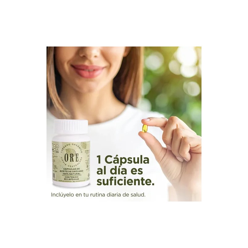 Aceite De Oregano Ore, 65 Capsulas Cu Kit 2 Frascos