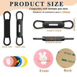 Magnetic Pen Holder Set Magnetic Adjustable Pencil Pen Marker Holder for Refrigerator,Whiteboards,Desk Accessories & Teacher Supplies 8pcs Colorful Adhesive Pen Holder