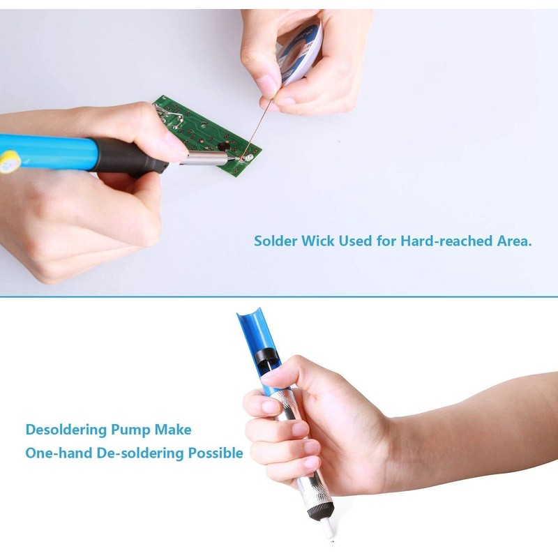 Tabiger 5-in-1 Desoldering Pump & Solder Wick, Solder Removal Tool