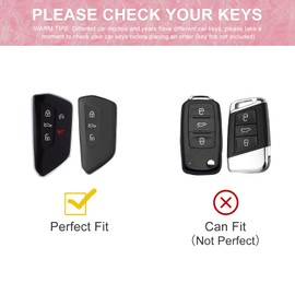 Pangpai Pink Key Fob Cover for VW Volkswagen Golf 8 ID4 Seat Leon MK 4 Skoda Octavia Smart Key TPU Keys Case Shell Protector with Keychain Lanyard Girly Women Cute