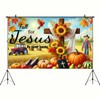 BlissYard Fall Thanksgiving Backdrop Banner 71x43 Inchs Fall for Jesus