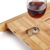 LEGENDARY-YES Natural Bamboo Bathtub Caddy with Extendable Sides Book Tablet