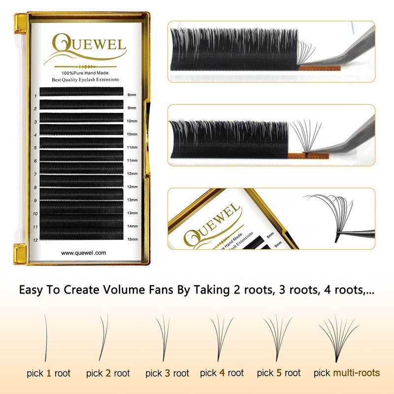 QUEWEL QUEWEL Easy Fan Lashes 0.07D Curl Mix 9-16mm Easy