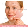 Herramienta facial Gua Sha de cuarzo rosa, cristal en forma