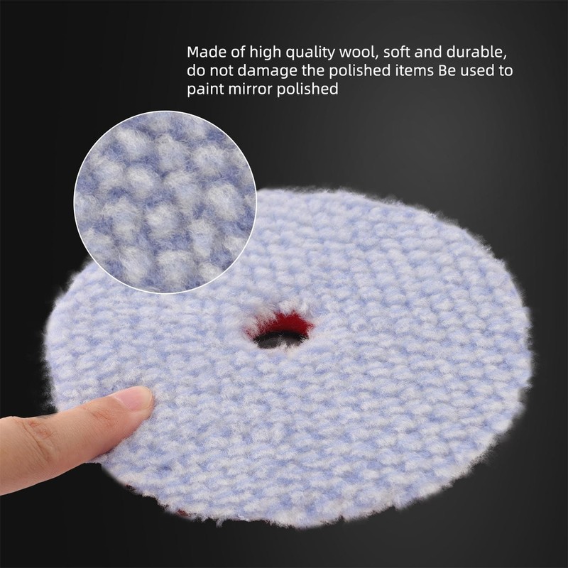 SPTA Wool Polishing Pad, 2Pcs 6''(150mm) Coarse Wool Cutting Pad,