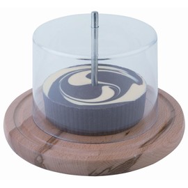 APS 50002 Käsehobel mit Abdeckhaube, Ø 22 cm, Höhe 15 cm, Buchenholz, Edelstahl, PS, hobelt hauchzarte Käseröschen