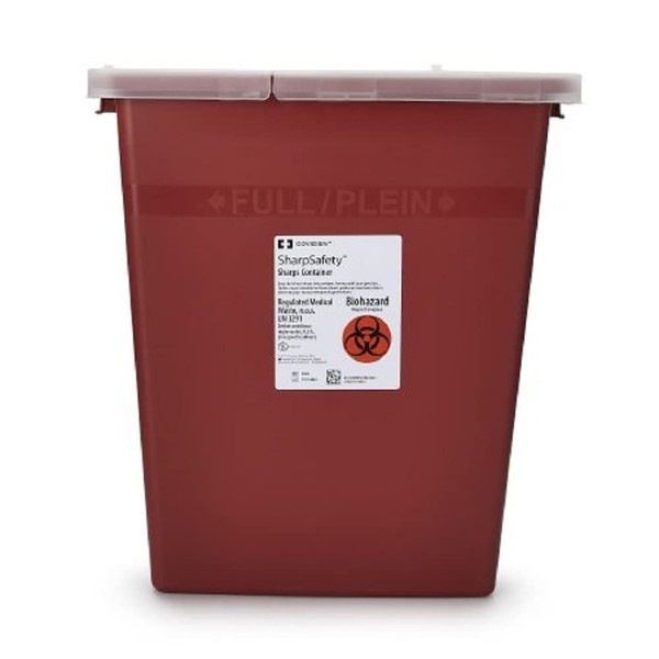 Kendall Healthcare 8980 Monoject Sharps Container 8gal, Shape,,,,,, Red