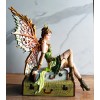 Ebros Gift Steampunk Aviator Fairy Sitting On Suitcases Figurine 9"H