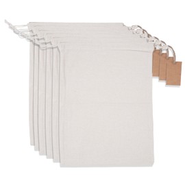 Marubhumi Cotton Storage Bags with Drawstrings X-Large 14x17 Multipurpose 6 Pcs Muslin Bulk Flour Sack Bags Food Produce Natural Potato Onion Bag