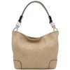 Hobo Shoulder Bag with Big Snap Hook Hardware (Taupe)