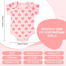 Glitopper 8 Pcs Preemie Bodysuits Cotton Short Sleeve Preemie Layette Sleepers Premature Baby Clothes for NICU Preemie Girls Boys Baby Shower Gifts