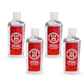 Homeland Non-Drying Gel Hand Sanitizer 3.38Oz - (Pack of 4) With Moisturizing Aloe Vera -70% Alcohol Fresh Scent 100ML - Travel Size for On-The-Go