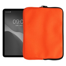kwmobile Case Compatible with 12,4"-12,9" Tablet Cover - Tablet Sleeve - Protective Canvas 28.7 x 21.7 cm - Orange