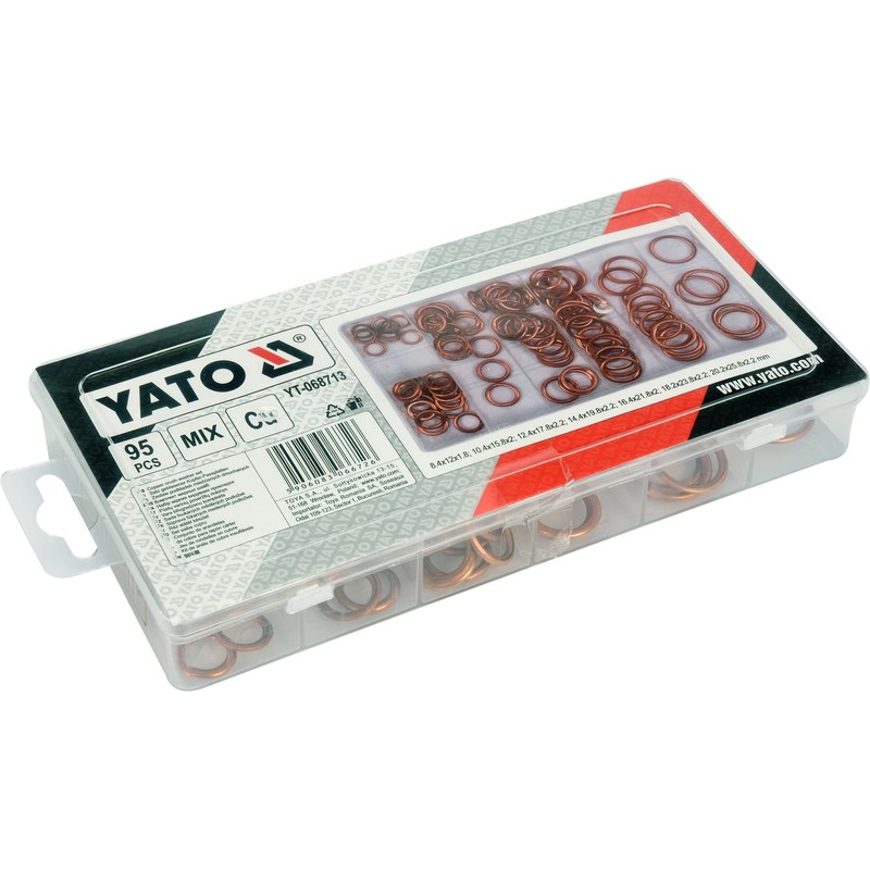 YATO Professional Copper O Ring Set, 95 Pieces in Assortment