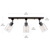 Globe Electric 59798 25" 3-Light Track Lighting, Wood Toned, Matte