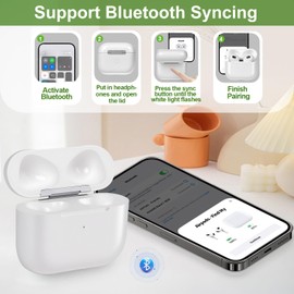 Compatible with Air Pods 4 Charging Case USB C,Air Pods 4 Charger Case with Bluetooth Pairing Button,No Earbuds (White)