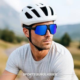 Karsaer Vision Polarized Sports Sunglasses for Men, TR90 Running Sunglasses for Women Cycling Fishing Baseball