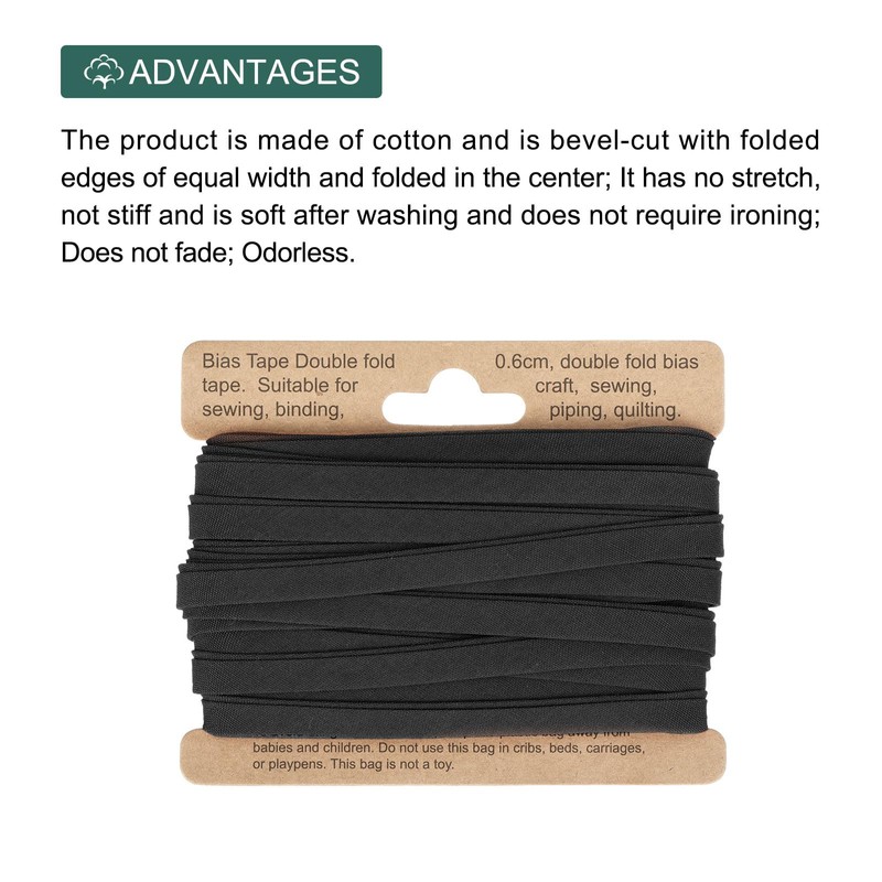 sourcing map 1/4 Inch Double Fold Bias Tape Polyester Continuous