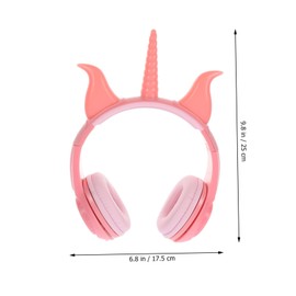 TEHAUX Unicorn Shape LED Gaming Headset for Over Ear Headphone Resistant Design Compact Portable for Laptop Tablet Use
