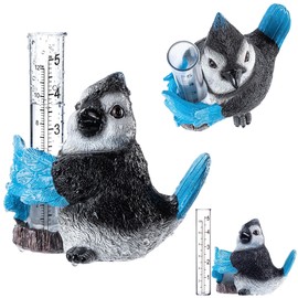 KADAX Rain Gauge for Garden 12 cm / 5 inches, Decorative Rain Gauge with Clear Double Scales, Frost-Proof Rain Indicator (12 cm/5 inches, Bird)