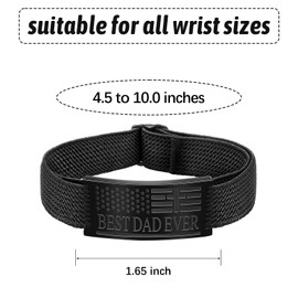Alissl BEST DAD EVER Bracelet for Men, Christian Gifts for Dad Engraved Isaiah 41:10 Scripture Adjustable Stretch Stainless Steel Religious Bracelet Fathers Day Birthday Gift for Dad from Daughter
