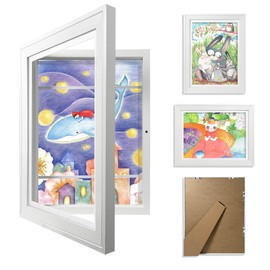 JAMAT HOME Picture Frame for Children's Drawings A4 Frame Hinged for Children Arts & Artworks - Photo Frame Can Be Filled for Opening & Changing DIN A4 Drawings