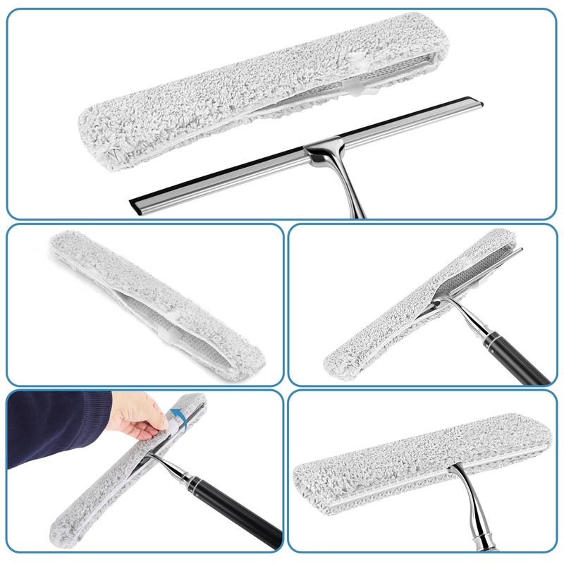 17'' - 62'' Metal Squeegee with Extension Pole for Window,Glass