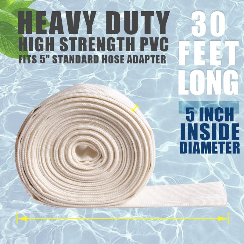 QuQuyi 5" x 30 FT Heavy Duty Reinforced PVC Swimming