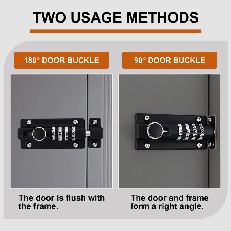 MEINUOKA Slide Bolt Latch for Gate, 4.8" Combination Sliding Lock