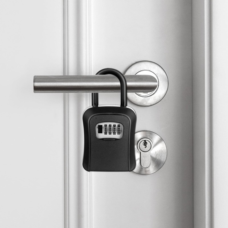 Aoyfuwell Key Safe with Shackle, Key Safe with Number Code,