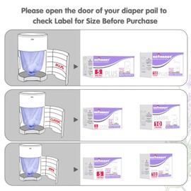Diaper Pail Refill Bags Compatible With Deker Mini Diaper Pail, Extra 30% Length, Lavender Scent, 5 Pack