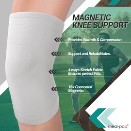 Medipaq Magnetic Knee Support for Men & Women - 1x Medium Stretchable Knee Support for Women & Men - Ultimate 16 Magnet Compression Design - Knee Brace for Women & Men - Gym Knee Sleeves