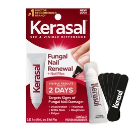Kerasal Nail Renewal and Nail File Combo Pack, Restores Appearance of Discolored or Damaged Nails, 5 Heavy Duty Nail Files, 0.33 fl oz, Clear (Packaging May Vary)
