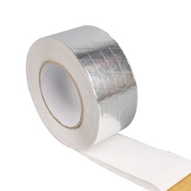 Glass Fiber Cloth Aluminum Tape Silver, Reinforced Self-Adhesive Heat Reflective Tape, Heat Jacketing Insulation Resistant High Temperature HVAC Tape, Metal Repair Duct Tape (2.36inch x 82ft)