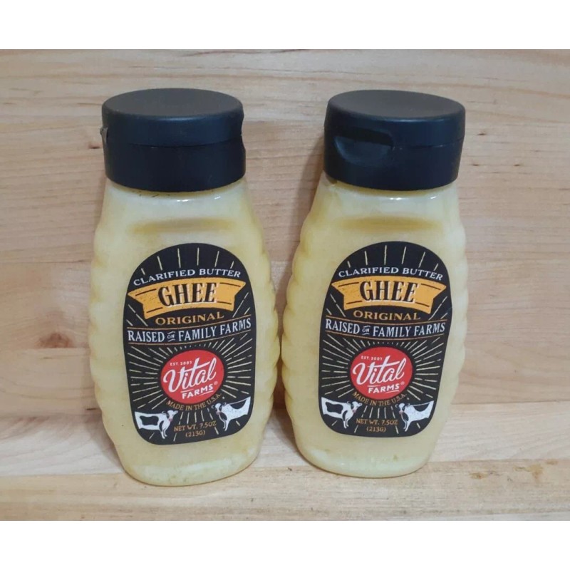 Case 2 Jars Of Ghee Butter Vital Farms Original 7.5z