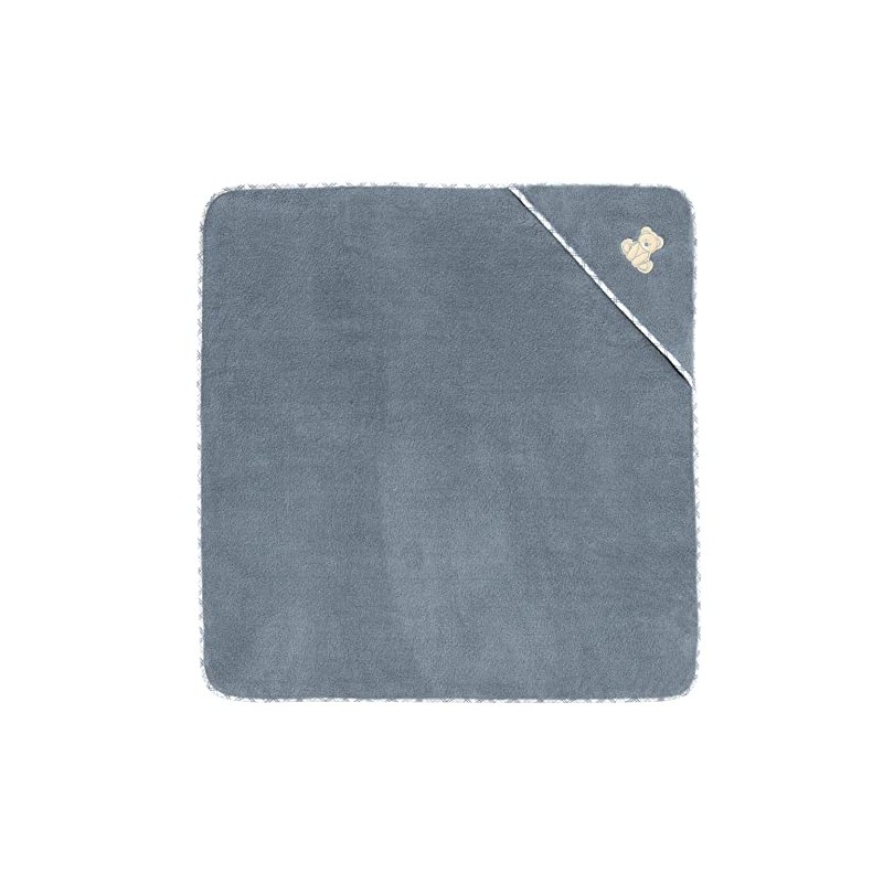 Vossen Baby & Toddler Teddy Hooded Towel Dusty Blue 100100