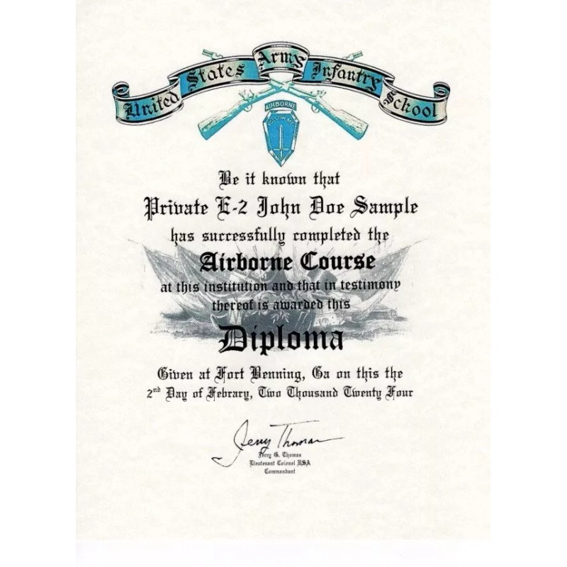 United States Army Airborne Jump School Course School (Years 2022+)