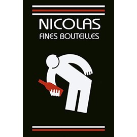Canvas Nicolas Fine Bouteilles Bottles Red White Wine Paris France French 20" X 30" Image Size Vintage Poster on Canvas. Art Reproduction