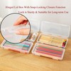 RISLISO Small Hard Plastic Pencil Box With Hinged Lid &