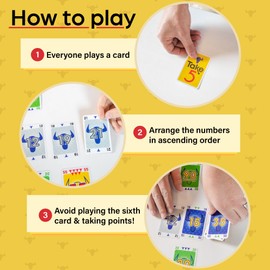 AMIGO Games Take 5 Classic Card Game – The Unpredicta-Bull Easy to Learn Strategic Game of Playing Cards in a Row – Perfect for Family Game Night – for Kids & Adults Ages 8 & Older