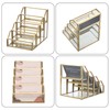 Hipiwe 4 Slots Glass Business Card Holder for Desktop, Gold