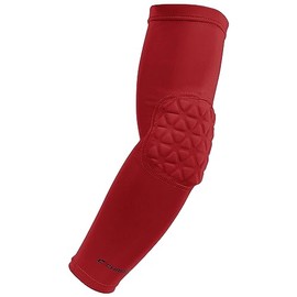 Tri-Flex Compression Arm Sleeve with Elbow Padding, Medium, Scarlet
